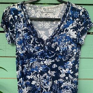*EUC* Calvin Klein Jeans Blue Floral Top